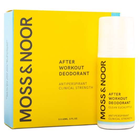 Moss & Noor After Workout Deodorant, 3-pack, Clean Eucalyptus