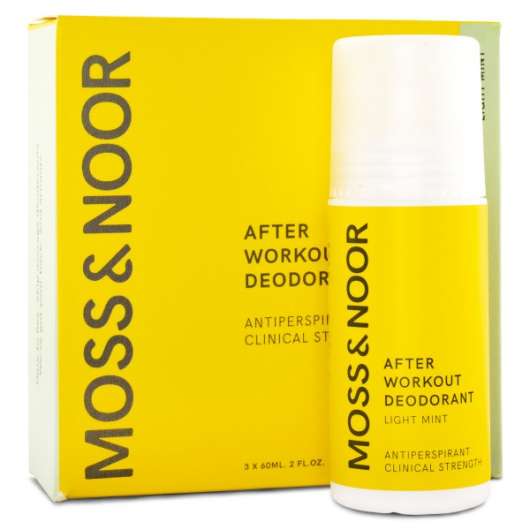Moss & Noor After Workout Deodorant, 3-pack, Light Mint