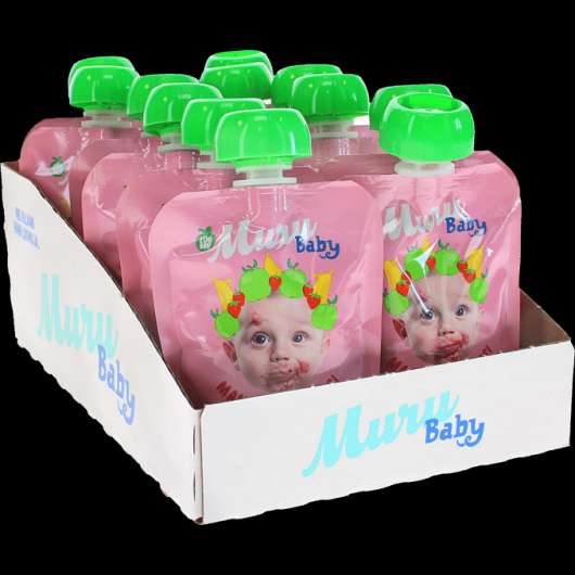 Muru Baby Smoothie Äpple Banan Jordgubb Klämmis 12-pack