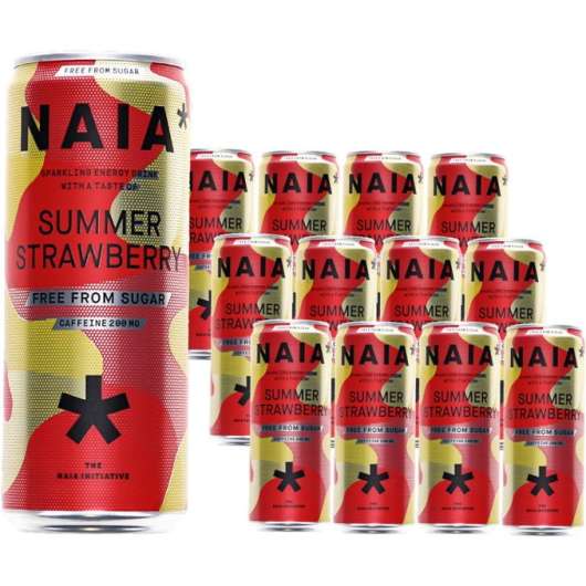 Naia Energidryck Strawberry 12-pack