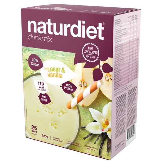 Naturdiet Drinkmix Päron Vanilj 25-pack