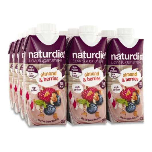 Naturdiet Low Sugar Shake, Almond & Berries, 12-pack