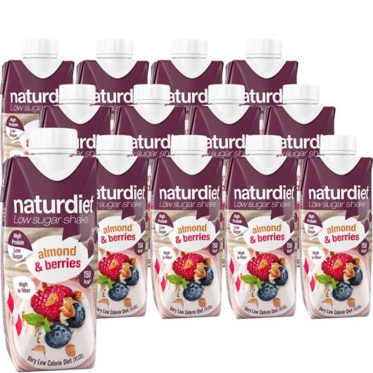 Naturdiet Måltidsersättning Shake Almond & Berries 12-pack