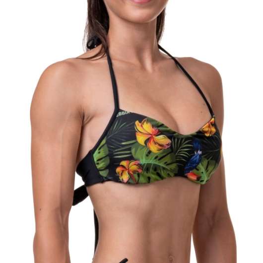 NEBBIA Earth Powered Bikini Top, S, Jungle Green