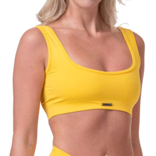 NEBBIA Miami Sporty Bikini Bralette, M, Yellow