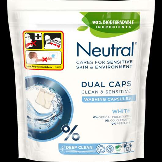 Neutral Tvättkapslar Duo Vit 12-pack