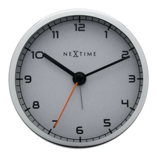 NeXtime - Company Alarm Klocka 9 cm Vit/Metall
