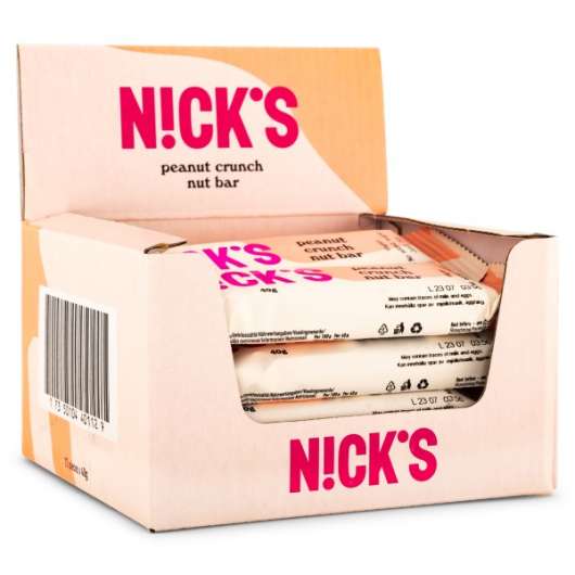 Nicks Nut Bar Peanut Crunch 12-pack