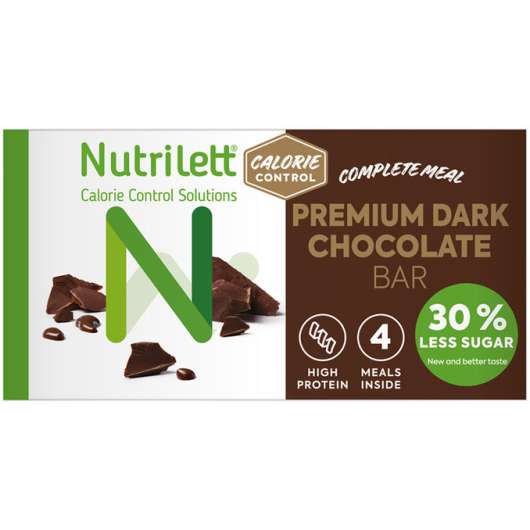 Nutrilett Måltidsersättningsbars Mörk Choklad 4-pack