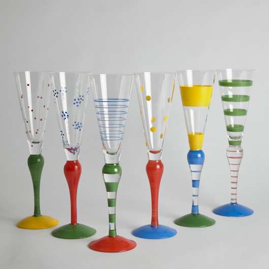 Orrefors - Champagneglas "Clown" Anne Nilsson 6 st