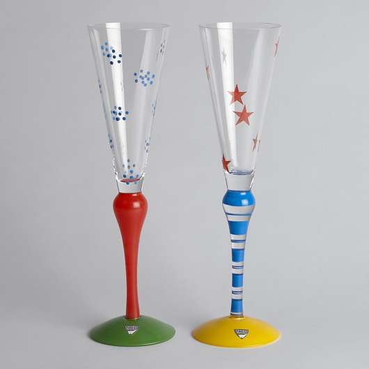 Orrefors - SÅLD Champagneglas "Clown" 2 st