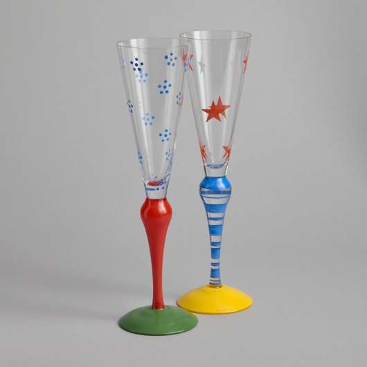 Orrefors - SÅLD "Clown" Champagneglas 2 st