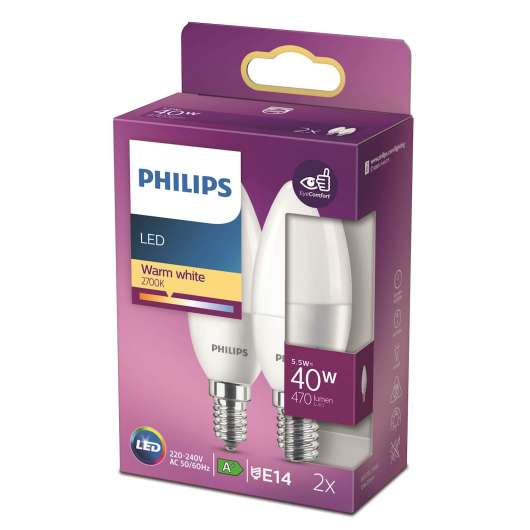Philips LED 40w kron e14 nd 2p