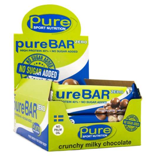 Pure Sport Nutrition Zero Bar Chrunchy Milk Chocolate 20-pack