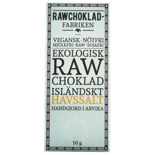 Rawchokladfabriken Rawchoklad EKO 50 g Isländskt Havssalt