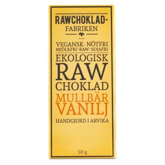 Rawchokladfabriken Rawchoklad EKO 50 g Mullbär Vanilj