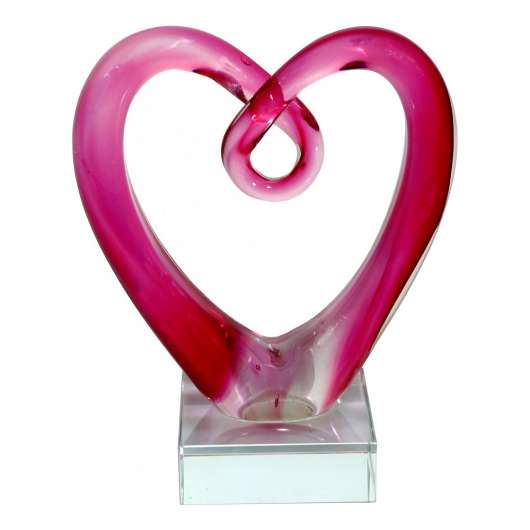 RBA Sweden - Glasskulptur Hjärta 12,5 cm Rosa