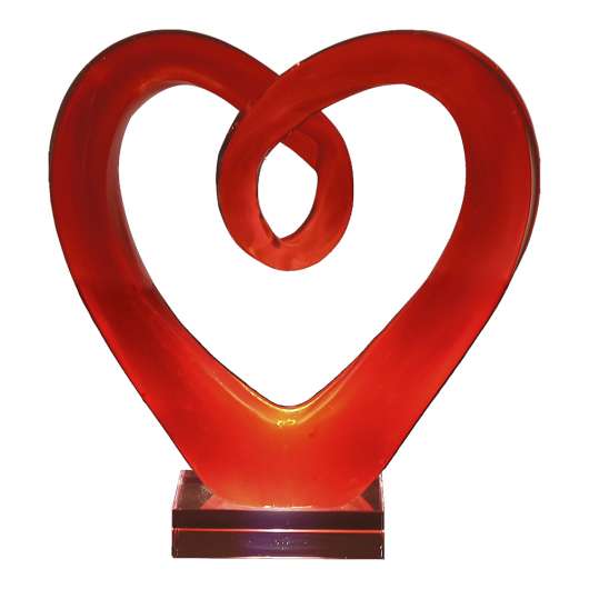 RBA Sweden - Glasskulptur Hjärta 20 cm Röd