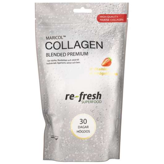 Re-fresh Superfood Collagen Blended Premium, Jordgubb, 150 g