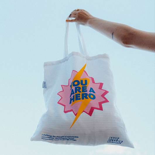 Reused Remade Matsmart Tote bag - You are a hero - 0% rabatt