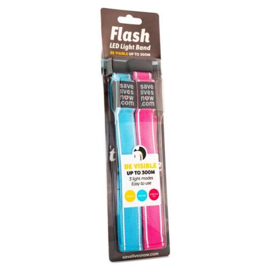 Savelivesnow Flash LED Light Band 2-pack Pink/Blue