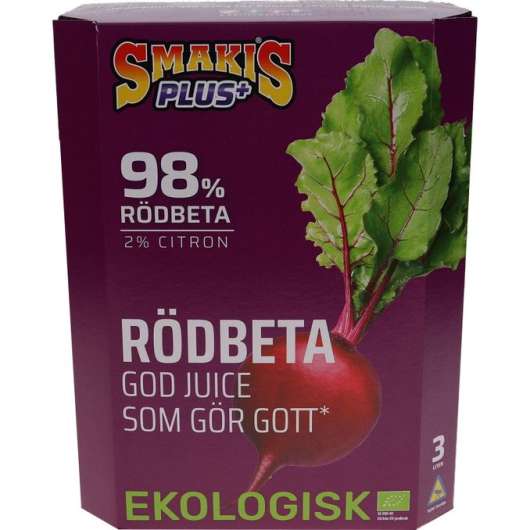 Smakis Plus Juice Rödbeta 3L Eko