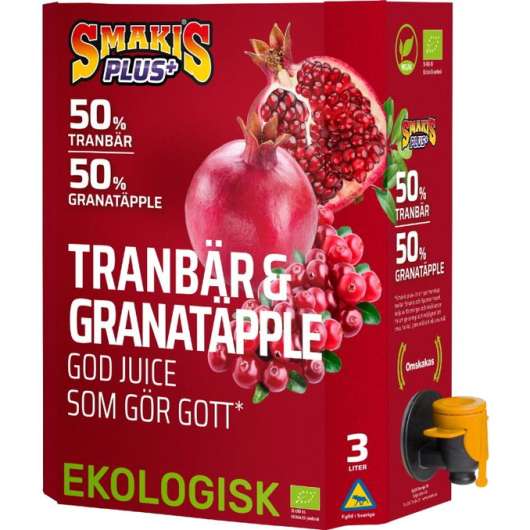 Smakis Plus Smakis Granatäpple Tranbär Eko