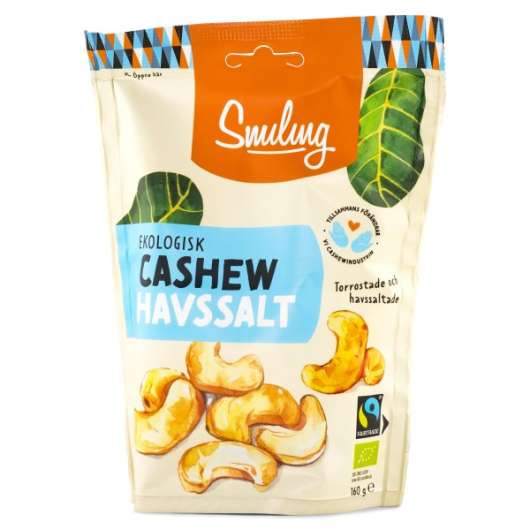 Smiling Cashew Fairtrade EKO, Havssalt, 160 g
