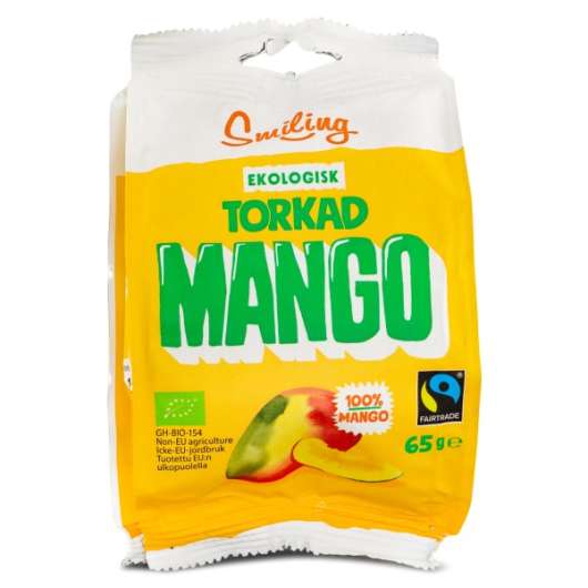Smiling Torkad Mango Fairtrade EKO, 65 g