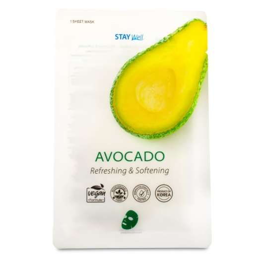 StayWell Vegan Sheet Mask, 1 st, Avocado