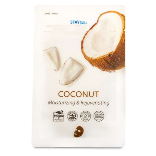 StayWell Vegan Sheet Mask, 1 st, Coconut