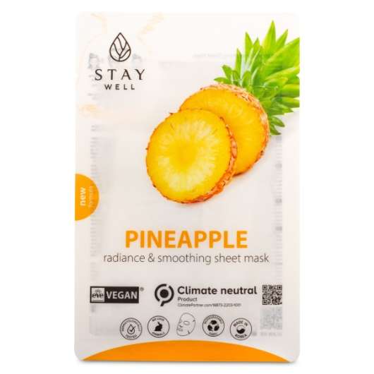 StayWell Vegan Sheet Mask, 1 st, Pineapple