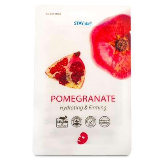 StayWell Vegan Sheet Mask, 1 st, Pomegranate