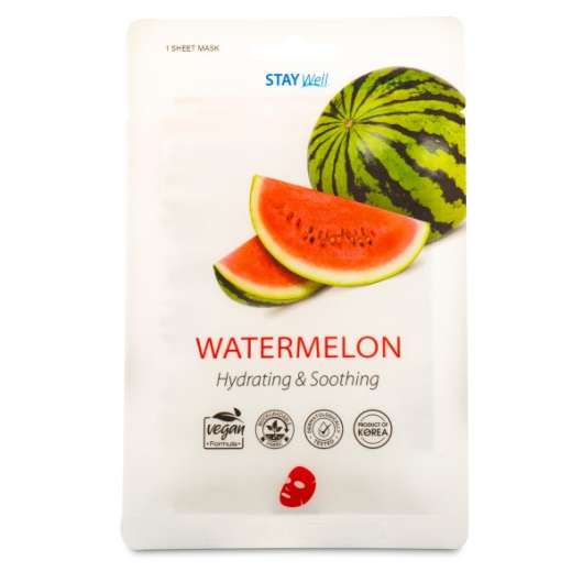 StayWell Vegan Sheet Mask, 1 st, Watermelon