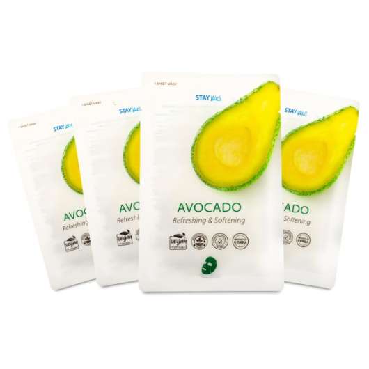 StayWell Vegan Sheet Mask 4 -pack Avocado