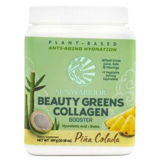 Sunwarrior Beauty Green Collagen Booster, Pina Colada, 300 g