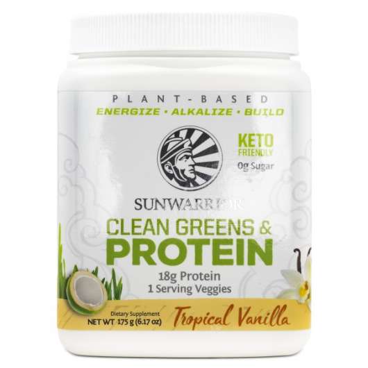 Sunwarrior Clean Greens & Protein Vanilj 175 g