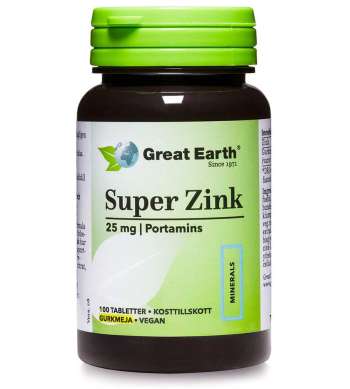 Super zinc 25 mg 100 tabletter 100 tabletter