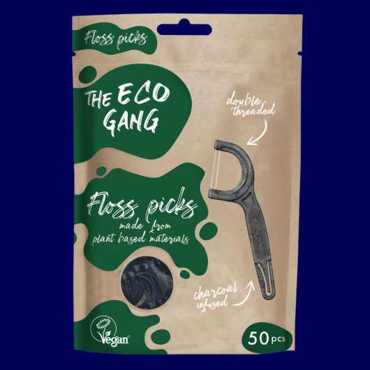 The Eco Gang 2 x Växtbaserad Tandtrådsbygel Charcoal 50-pack