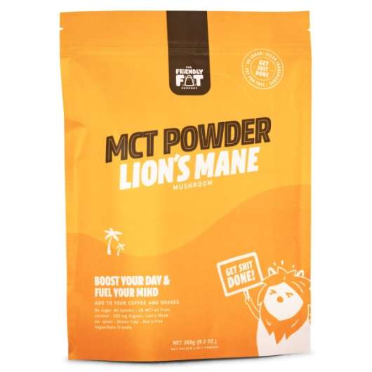 The Friendly Fat Company C8 MCT-Pulver m Lions Mane Mushroom 200 g