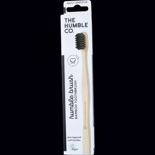 The Humble Co. 2 x Bambutandborste Svart Sensitive