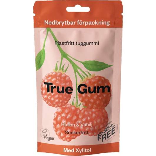 True Gum 2 x Tuggummi Hallon Vanilj