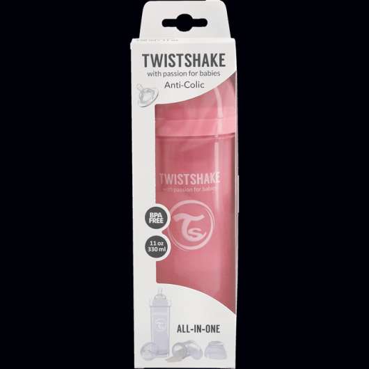 TwistShake Nappflaska Anti-kolik Rosa Stor