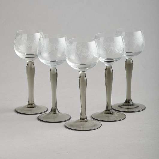 Vintage - Likörglas med grå fot