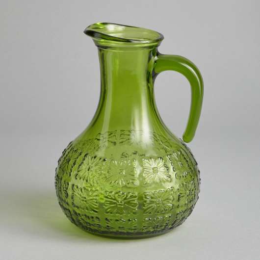 Vintage - SÅLD Kanna i Grönt Glas
