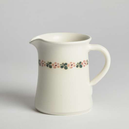 Vintage - SÅLD Mjölkkanna med Blomsterdekor, Uppsala Keramik