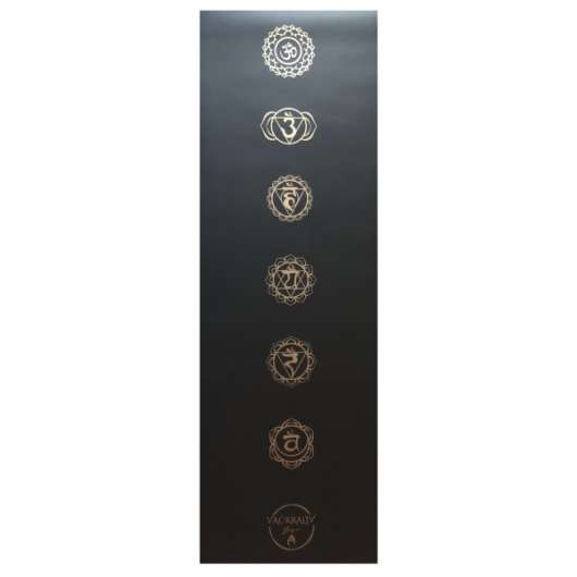 VL Yoga Magical Grip Eko Pu Chakra Gold Yogamatta 4 mm, 1 st, Black
