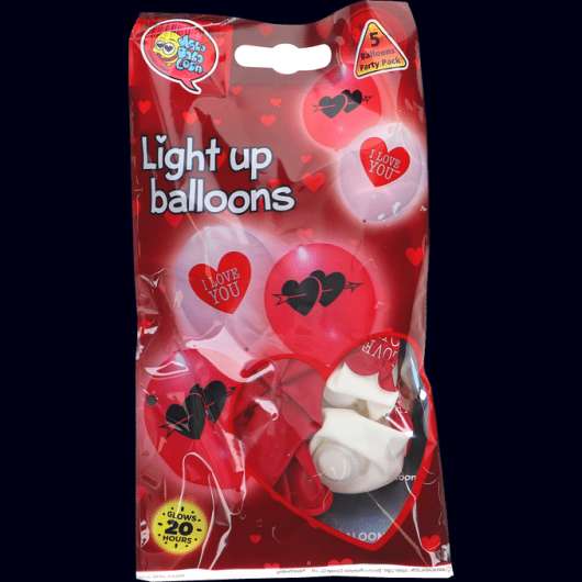 Wakadabaloon LED Ballonger Hjärtan 5-Pack