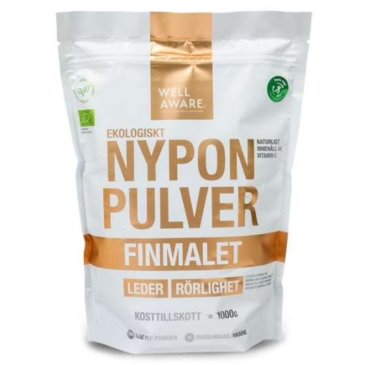 WellAware Nyponpulver Finmalet, 1000 g