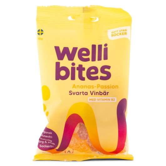 Wellibites Ananas-Passion & Svarta Vinbär 70 g